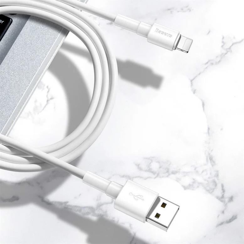 Dây cáp sạc nhanh 2.4A Lightning chính hãng Baseus Mini White cho iPhone / iPad - hotphukien phân phối