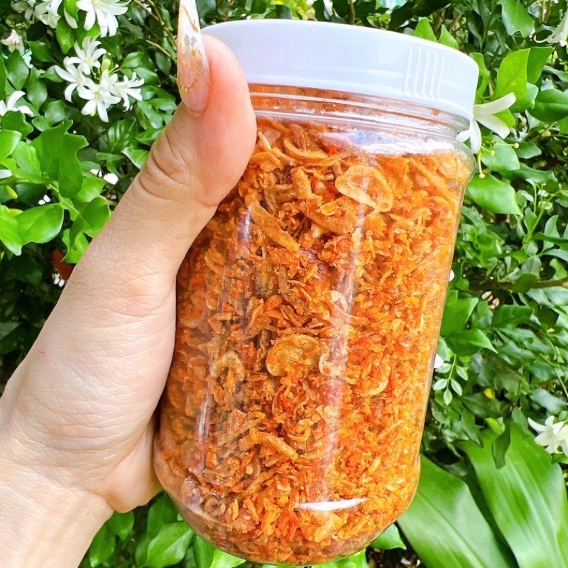 Muối ruốc hành phi nguyên chất không trộn bột, giòn thơm