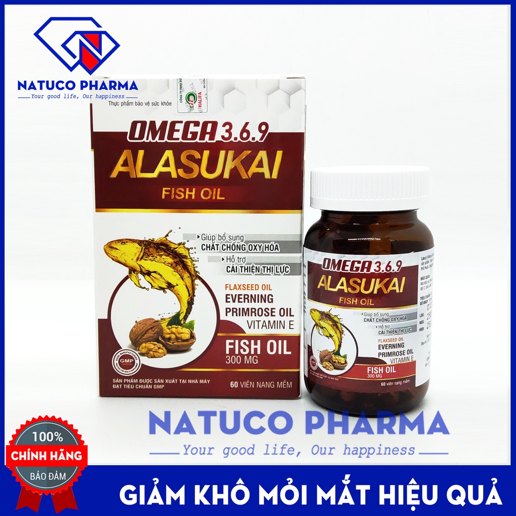OMEGA 369 ALASUKAI FISH OIL - viên uống dầu cá, dầu hạt lanh, dầu hoa anh thảo - giúp giảm khô mỏi mắt, khỏe tim - 100v