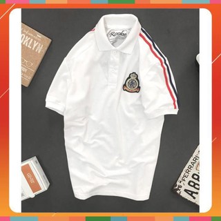 Áo Thun Nam 🎯FREESHIP – HÀNG CHẤT🎯 Cổ Bẻ Vai Phối Sọc Thêu Logo, Chất Liệu Thun Cá Sấu Cao Cấp - T4M