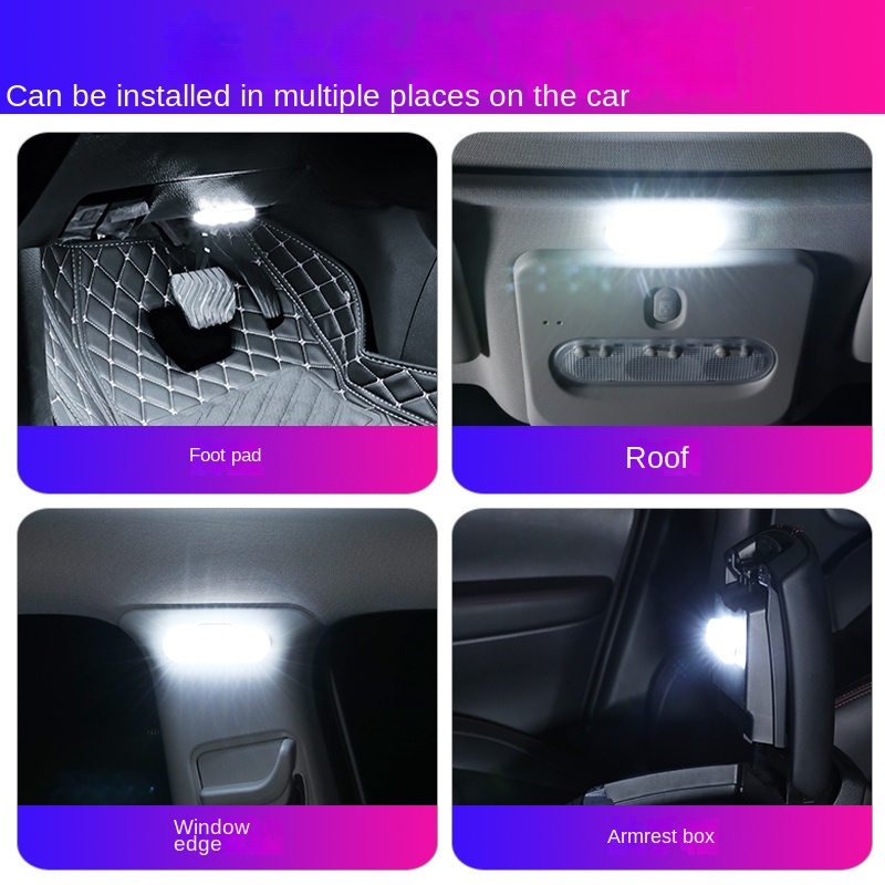 Đèn LED USB Không Dây Cảm Ứng Độ Sáng Cao Có Thể Sạc Lại Cho Xe Hơi