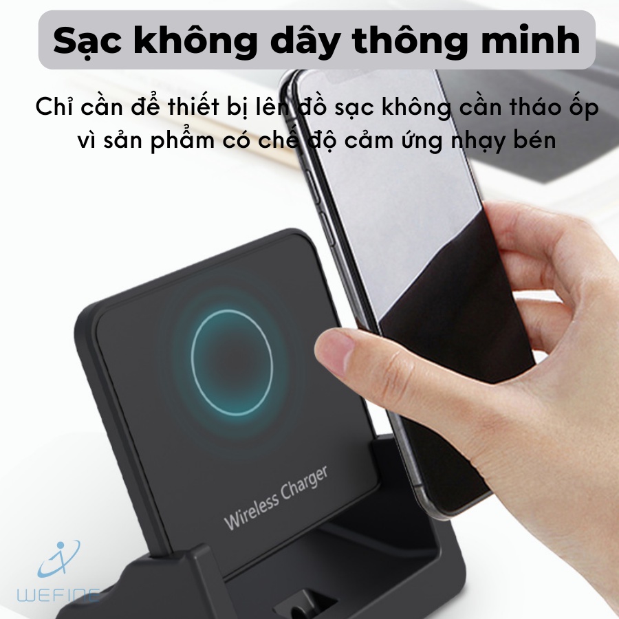 ĐẾ SẠC NHANH KHÔNG DÂY 10W, 15W HÌNH VUÔNG THÔNG MINH CHO SAMSUNG IP X TRỞ LÊN