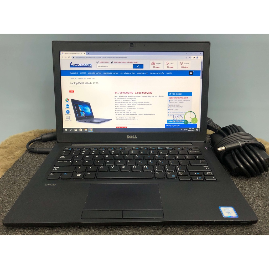 Laptop cũ Dell Latitude 7280-Core i7 6600U RAM 8GB SSD 256GB Màn 12.5 inches mỏng nhẹ, chạy mướt ứng dụng