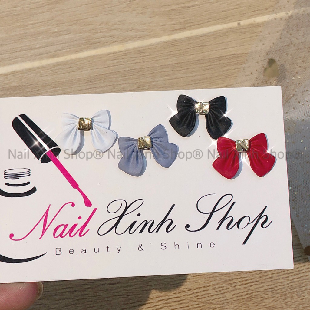 Charm nơ trang trí móng tay nghệ thuật nail Nhật Bản, nail hot 2021