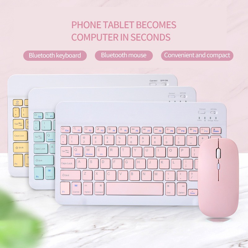 Bàn Phím bluetooth Không Dây mini 10 Inch Siêu Mỏng Có Thể Sạc Lại Cho Máy Tính / Điện Thoại / Máy Tính Bảng / notebook