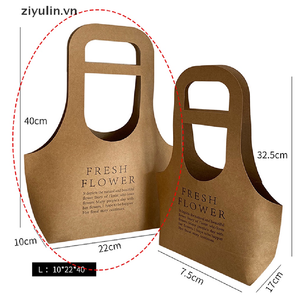 Túi giấy kraft đựng hoa làm quà tặng tiện dụng nhiều màu tùy chọn