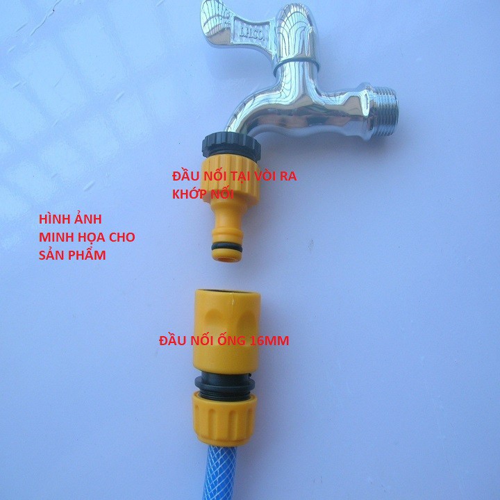 MÀU CAM. BỘ 2 CÁI ĐẦU GẮN TẠI VÒI KÈM KHỚP NỐI ỐNG NƯỚC 16mm-DIY389.390