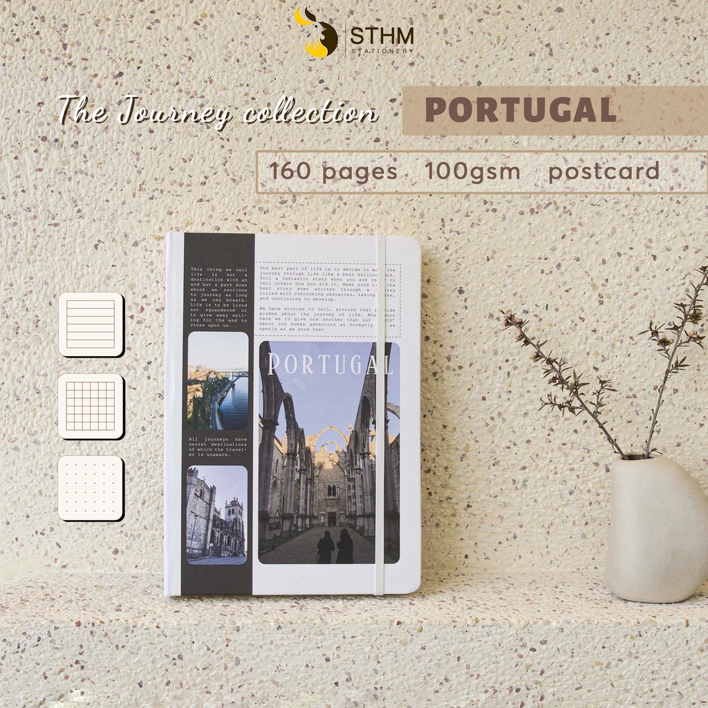 The Journey collection - Portugal - Sổ tay bìa cứng - Ruột kem 100gsm - STHM stationery