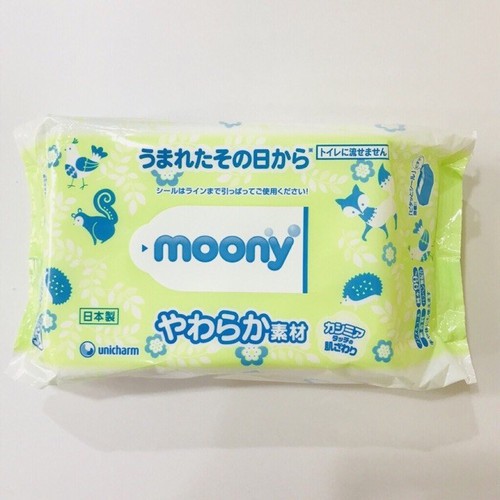 Khăn giấy ướt Moony Nhật Bản cho bé 1 gói 80 tờ mẫu mới