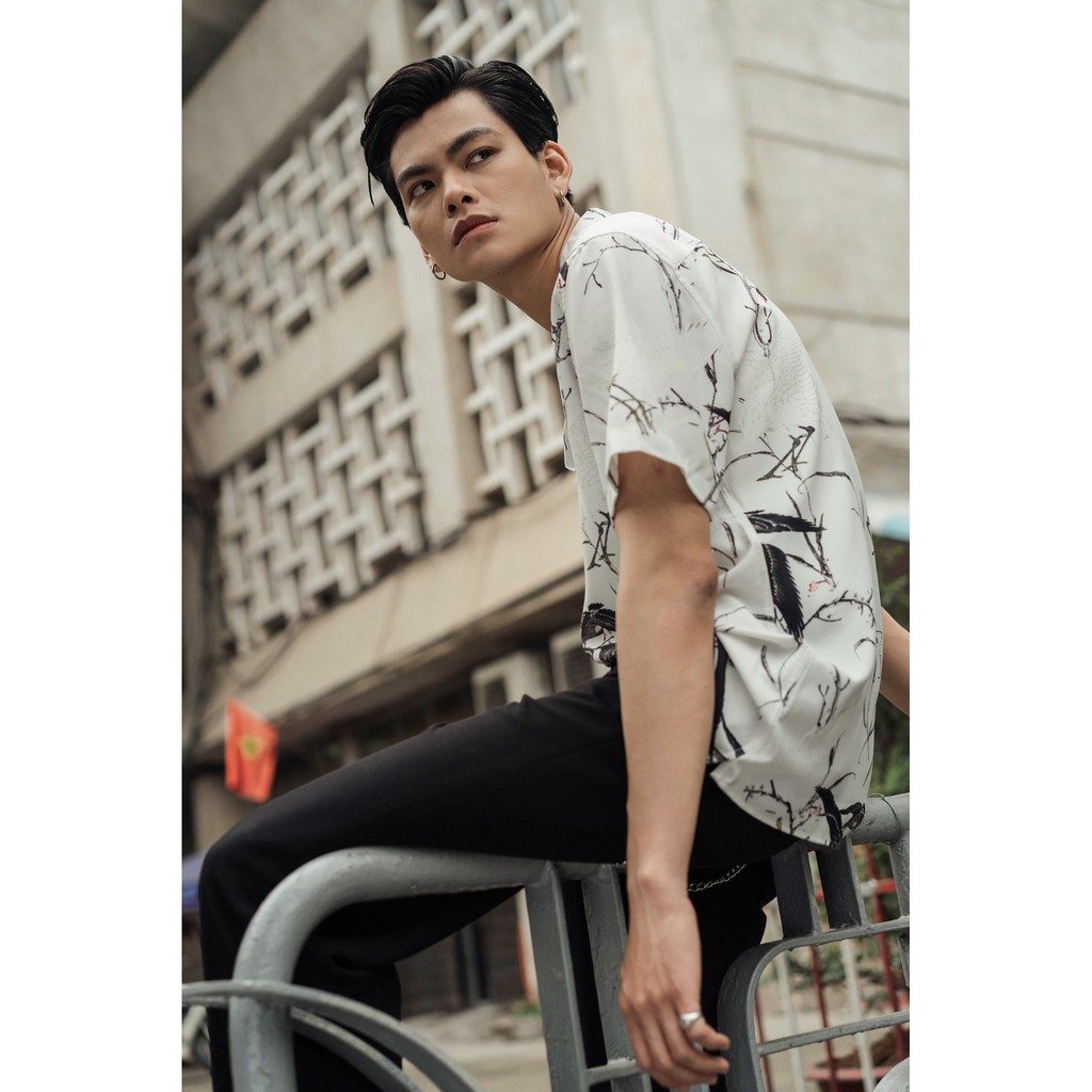 Áo Sơ Mi Ngắn Tay Nam Họa Tiết HIGHWAY MENSWEAR Crane Cuban Shirt | BigBuy360 - bigbuy360.vn