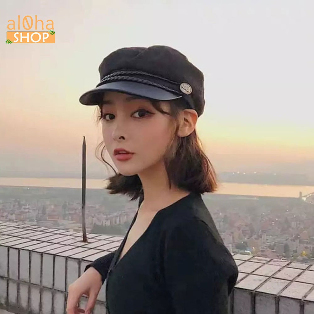 Mũ nồi da - nón beret thuỷ thủ thời trang, phong cách Hàn