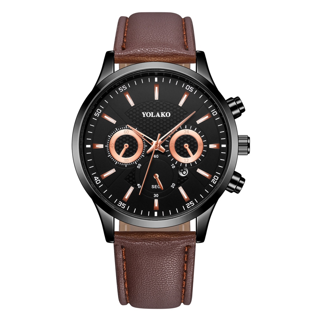 Luxury Men Business Watch Casual Leather Strap Quartz Wristwatches Male Clock