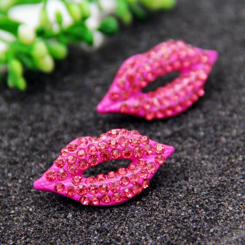 Bông Tai Hình Đôi Môi Đính Đá Ngọc Trai Toàn Diện Thời Trang Cho Nữ