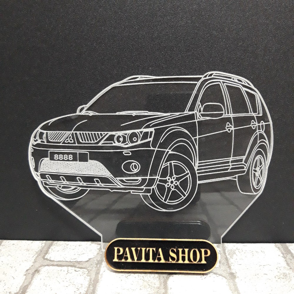 Tấm mica khắc hình xe ô tô PAVITA, dùng thay thế mica đèn led 3d, đèn trang trí đã có sẵn