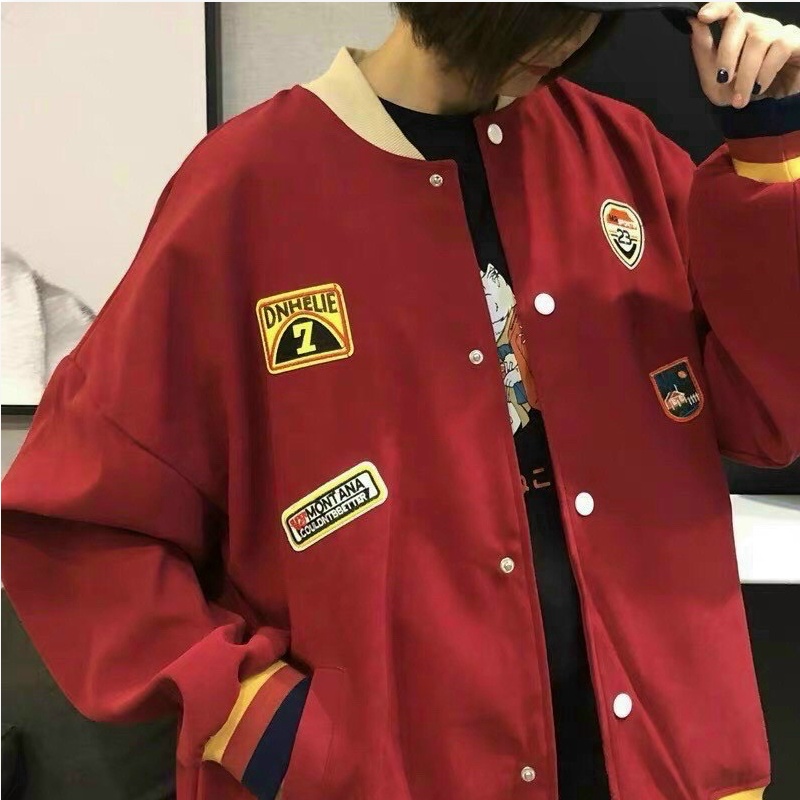 Áo bomber nhung kiểu cúc bấm phối tay trắng in họa tiết thời trang hàn quốc TP TKT