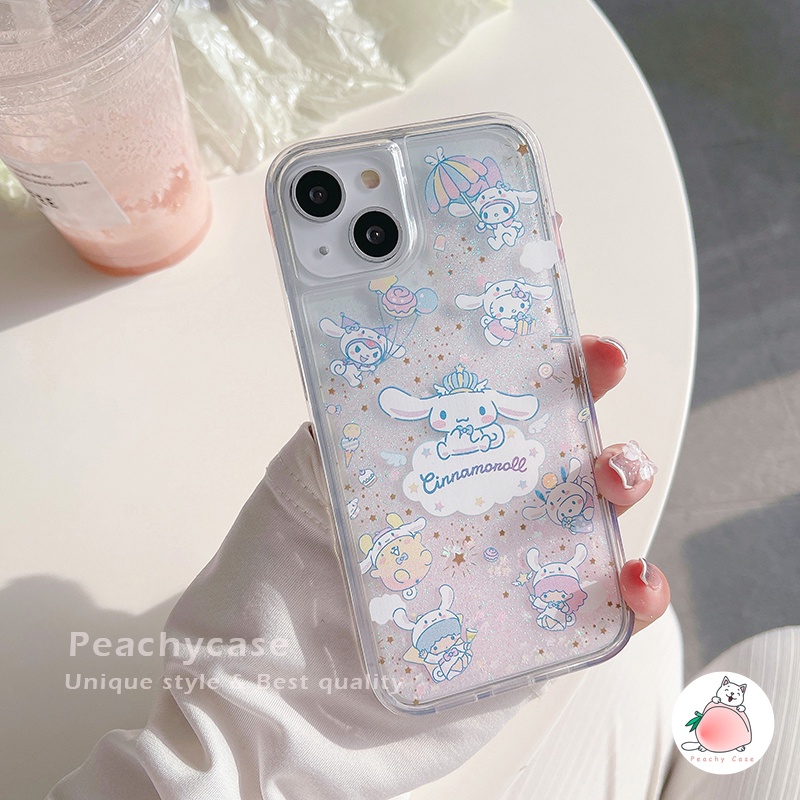Ốp Điện Thoại Bằng Acrylic Cứng Hình Gấu / Cún / Cười Phối Kim Tuyến Nước iPhone 14 13 12 Pro Max 11 Xr 7plus 6 8 Plus Xr Xs Max X