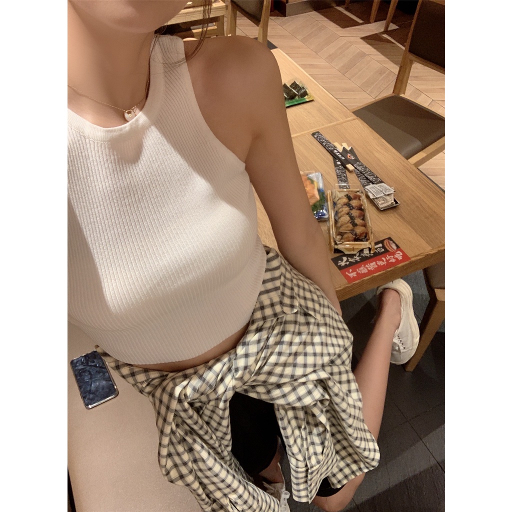 Áo Dệt Kim Không Tay Dáng Ôm Thời Trang Mùa Hè Cho Nữ