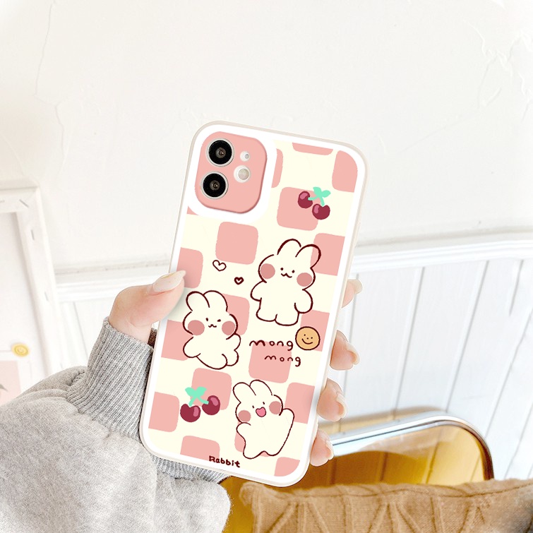 [ TẤT CẢ DÒNG MÁY ] ỐP LƯNG IPHONE RABBIT CUTE - Ốp IPHONE thỏ trắng BẢO VỆ CAM VUÔNG CẠNH