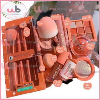 Bộ Trang Điểm chào Hè ,Set Wow Hè Về gồm 10 món Makleup cực kì Xinh luôn.Bộ này Tone màu cam đào.Hot Trend.Tặng kèm Túi.