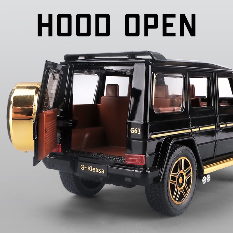 Mô Hình Xe Hơi Mercedes Benz G63 Bằng Hợp Kim Tỉ Lệ 1: 24 Có Đèn Và Âm Thanh Độc Đáo