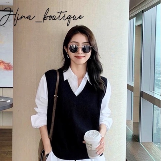 Áo gile nữ cổ tym chất đẹp