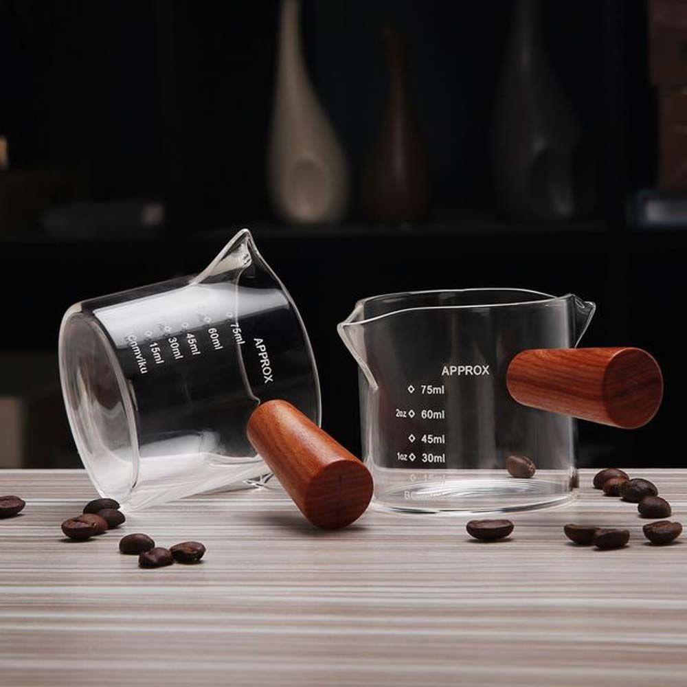 YIYU Cốc Gỗ Đựng Cà Phê Sữa Espresso 1 Ounce Có Tay Cầm Bằng Gỗ