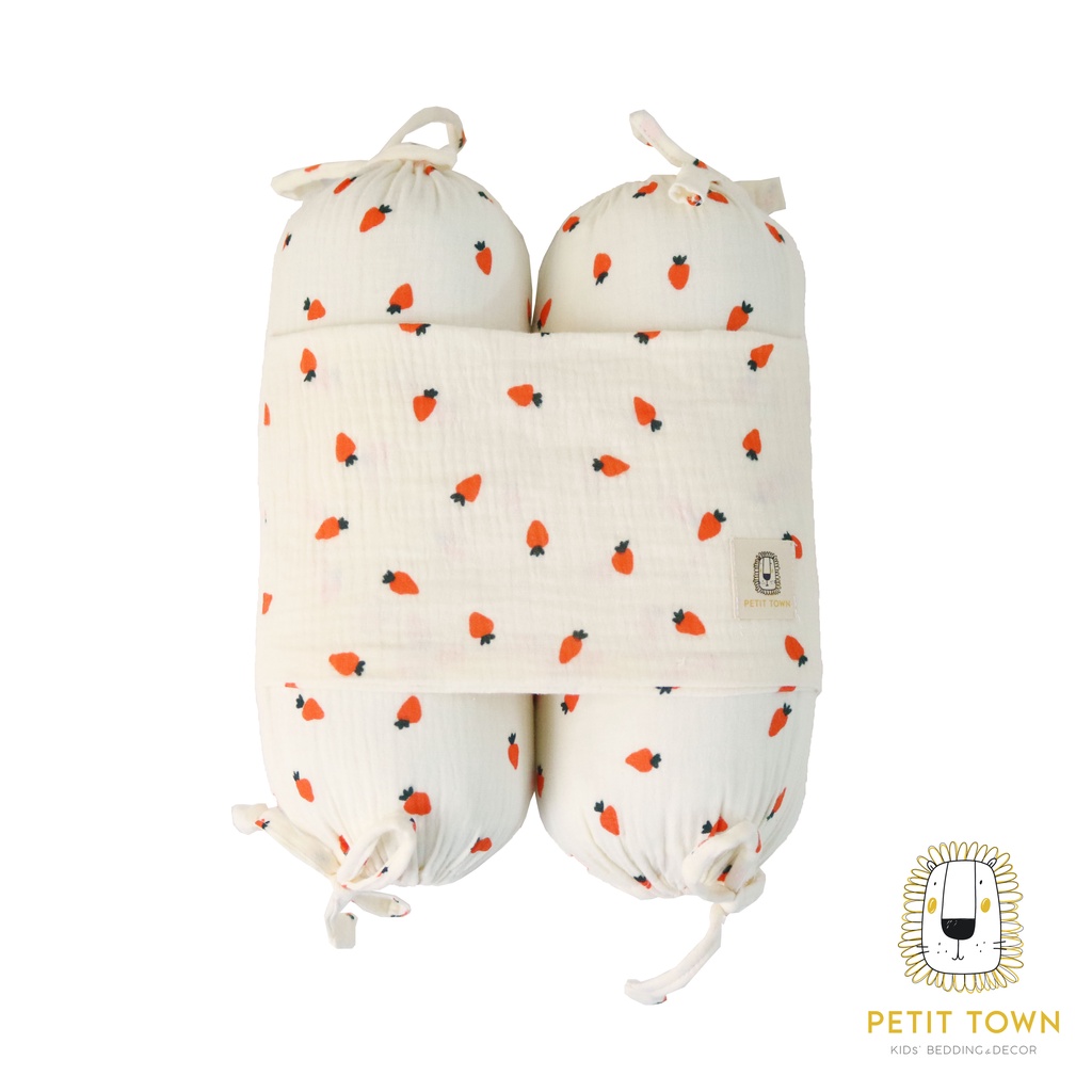 Combo sơ sinh 4 món Petit Town vải xô muslin họa tiết cà rốt