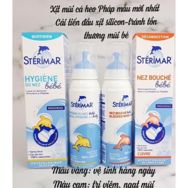 [CHÍNH HÃNG]Xịt muối biển kháng viêm pháp sterimar chai 100ml cho bé