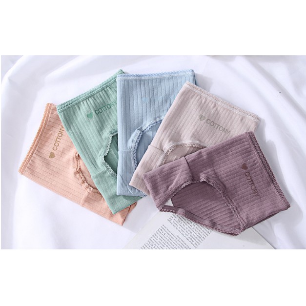 Quần lót nữ cotton gân tăm COTTONY kháng khuẩn thun lạnh dễ thương sexxy gợi cảm (7 màu) | BigBuy360 - bigbuy360.vn