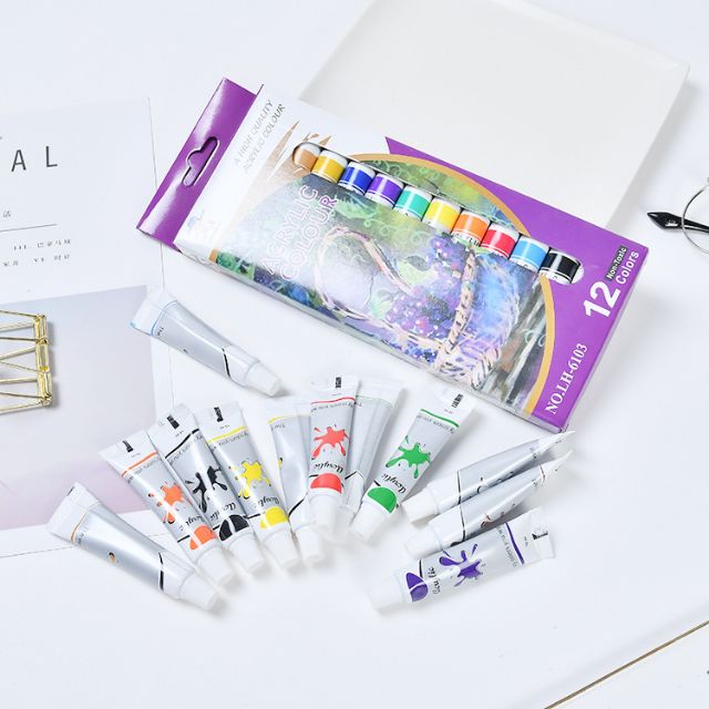 Bộ 12 Màu Vẽ Sơn Acrylic