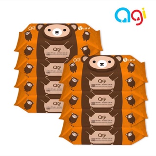 COMBO 4 gói khăn ướt Agi-100 tờ không mùi mẫu mới