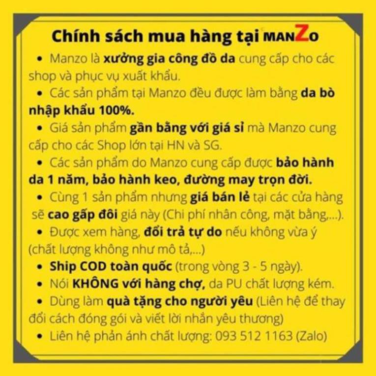 Giày mọi nam da bò cao cấp màu đen dành cho dân công sở Manzo GL304 -pi9
