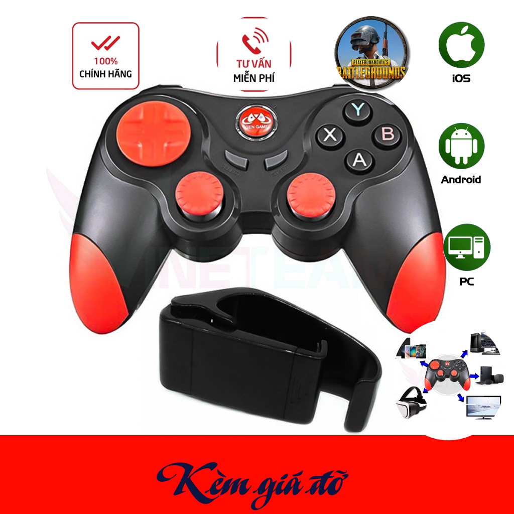 Tay cầm chơi game bluetooth gamepad s5 cho android ios điện thoại tivi kèm giá đỡ điện thoại -dc4726