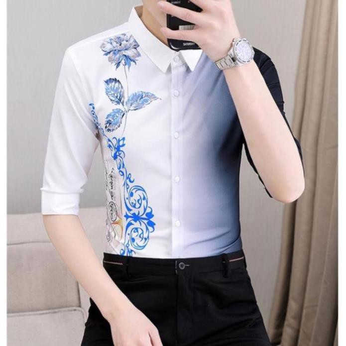 Áo Sơ Mi, Áo Sơ Mi nam thêu hoa văn trẻ trung, và phối màu đặc săc độc, lạ kích thích cái nhìn từ đối phương H47 | BigBuy360 - bigbuy360.vn