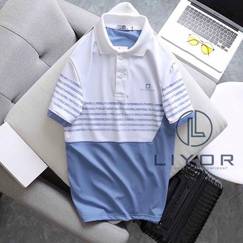 Áo thun polo nam áo phông nam có cổ thun cá sấu sọc in đơn giản cao cấp nhiều màu Liyorstore - ACB4060
