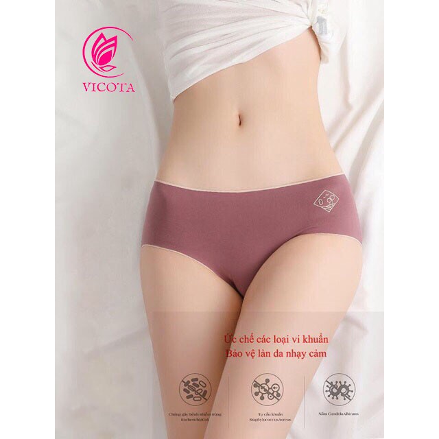 [Có size]❤Quần lót nữ, quần mặc trong váy cotton co dãn mềm mịn❤ Quần chip nữ kẻ cotton cao cấp hàng xuất O2 QL30