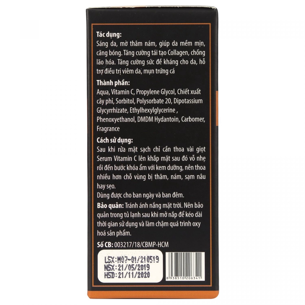 Serum Vitamin C Giúp Trắng Hồng, Tái Tạo Da Mặt Wonmom 20ml