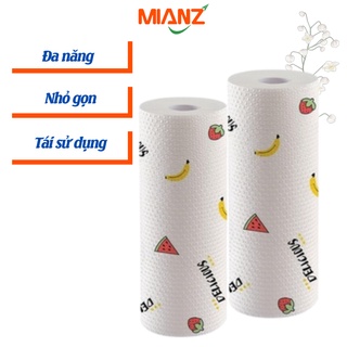 Cuộn khăn giấy ăn lau bếp đa năng kích thước 25cm Mianz Store - Giấy lau mềm, dai, có thể dùng nhiều lần