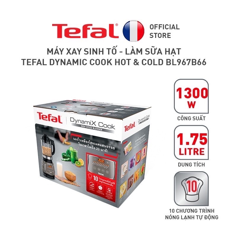 Máy xay sinh tố và làm sữa hạt 1300W Tefal BL967B66