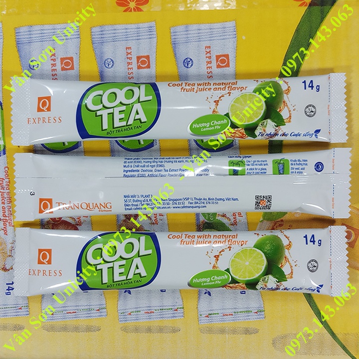 03 gói nhỏ 14g Trà Chanh Trần Quang - Cool Tea Lemon Flavor