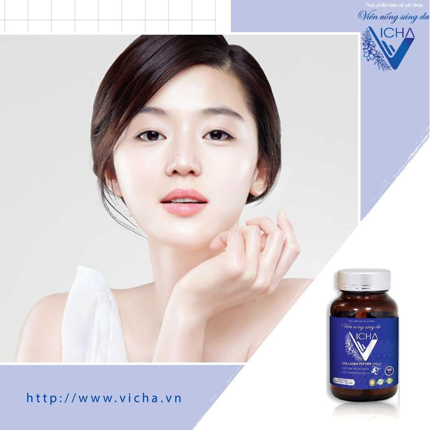Viên uống Collagen, giúp sáng da, mờ nám, chống lão hóa da, Vicha collagen