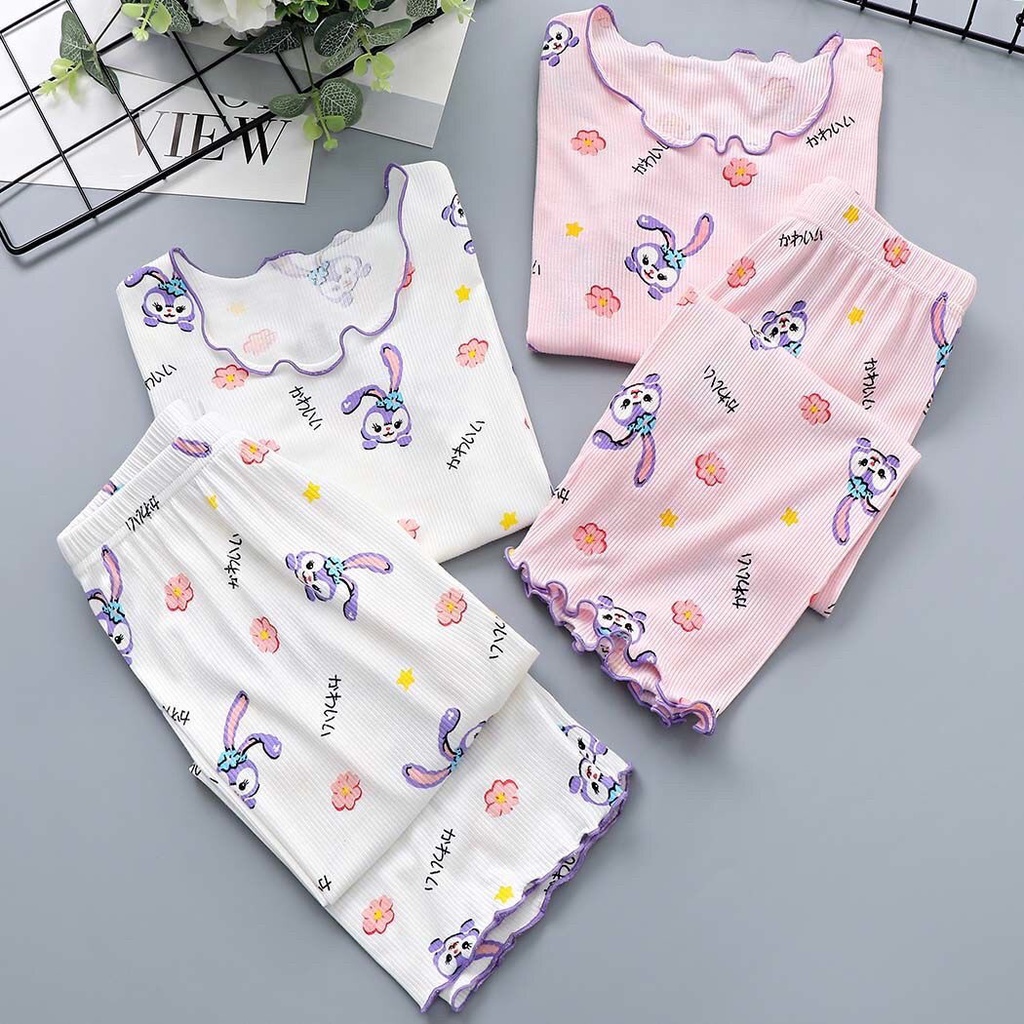 [Kacily]Bộ đồ ngủ trẻ em lụa băng modal nhập khẩu từ 1-8 tuổi