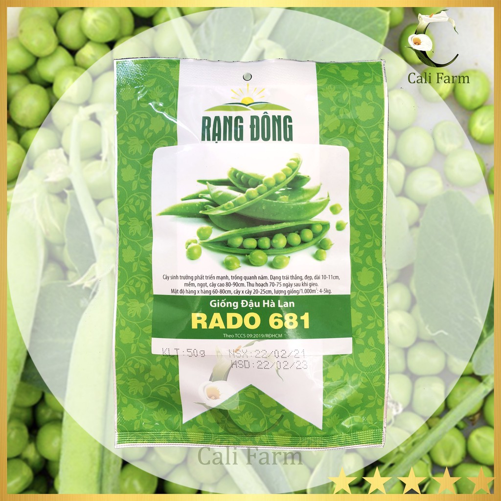 Hạt Giống Đậu Hà Lan (lấy hạt) Rado 681 gói 50gr Dễ Trồng, Ăn Rất Ngon