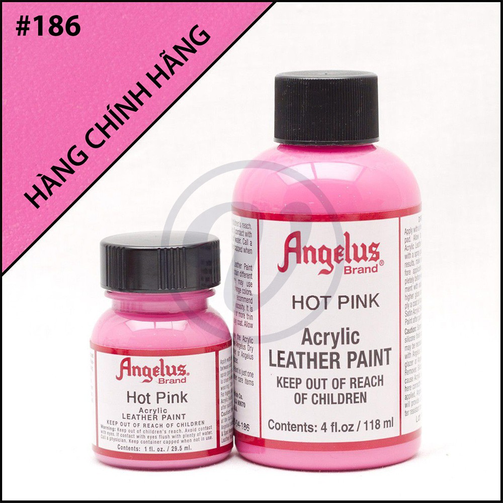 [CHÍNH HÃNG - KHÔNG CHIẾT] Hot Pink 186 - Màu ANGELUS Leather Paint Standard vẽ trên da, vải, custom giày