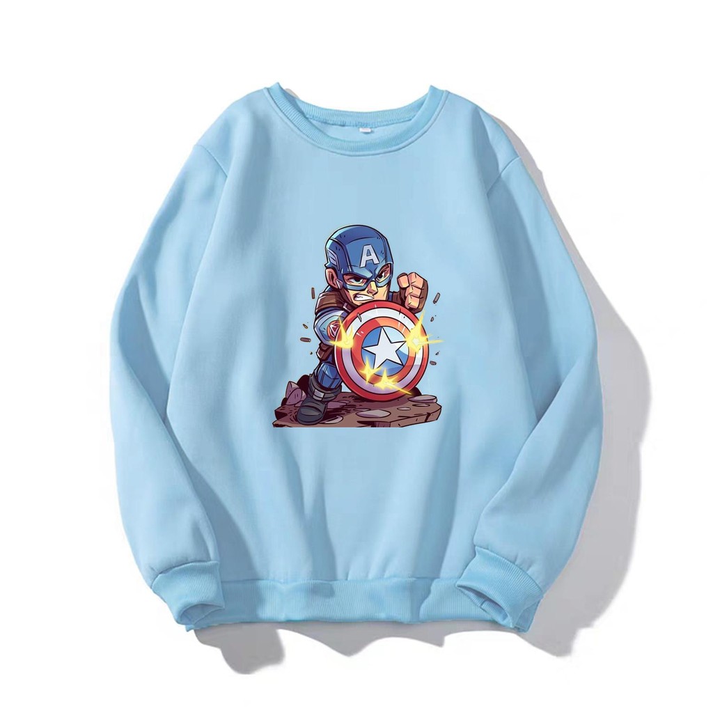 Áo sweater nam nữ in hình Captain America cực đẹp William - DS119 chất nỉ dày dặn, hợp làm áo cặp