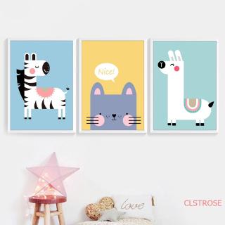 Tranh Canvas Treo Tường Trang Trí Hình Động Vật Dễ Thương