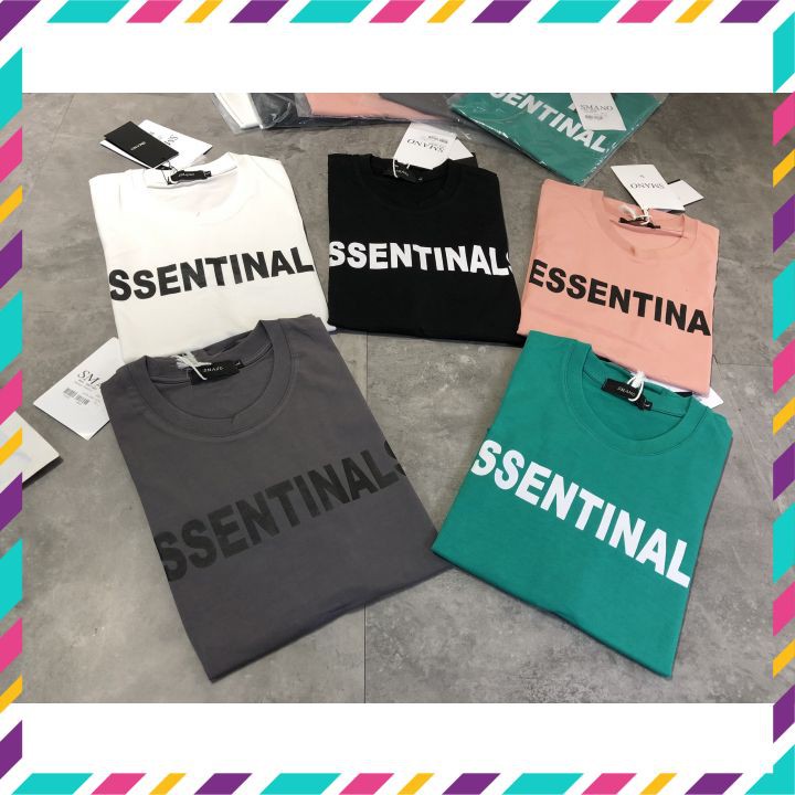 Áo thun nam ESSENTIAL, áo phông  basic, unisex, vải cotton co giãn 4 chiều, thấm hút mồ hôi New