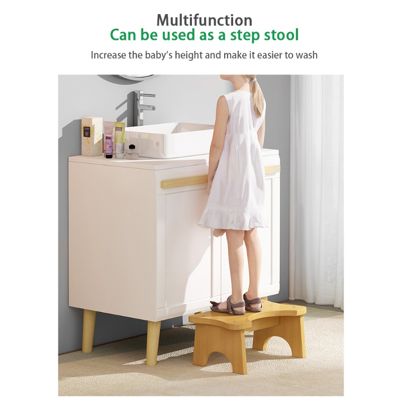 Ghế Đẩu Tập Chân Chống Trượt Bằng Tre Tiện Dụng Cho Người Lớn Và Trẻ Em