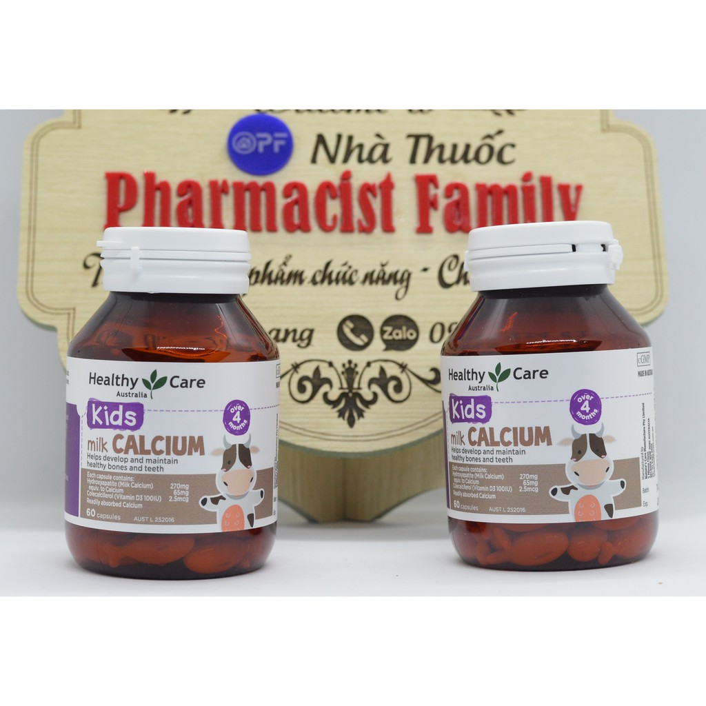 Healthy Care Canxi Milk  Viên Canxi Sữa - 60 Viên - Mẫu mới date 2025