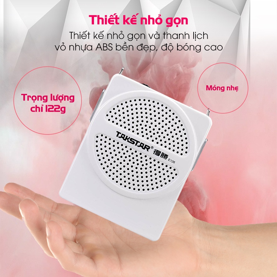 Máy trợ giảng Takstar E126 cao cấp, Công suất 8W,cho giáo viên,hướng dẫn viên, bán hàng...CHÍNH HÃNG-BẢO HÀNH 1 NĂM